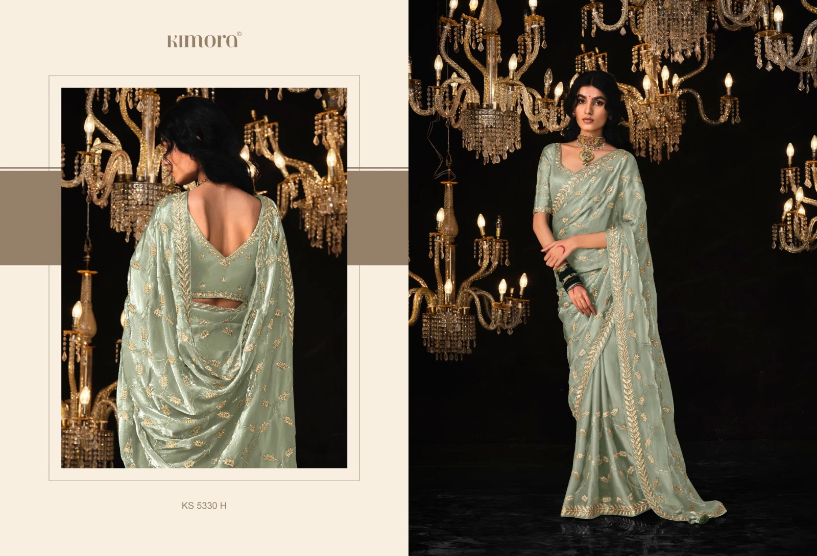Kimora 5330 Colour Tissue Silk Wholesale Designer Sarees Catalog — Wholesale Sarees, Kimora wholesale from Surat - Gallery Image 3